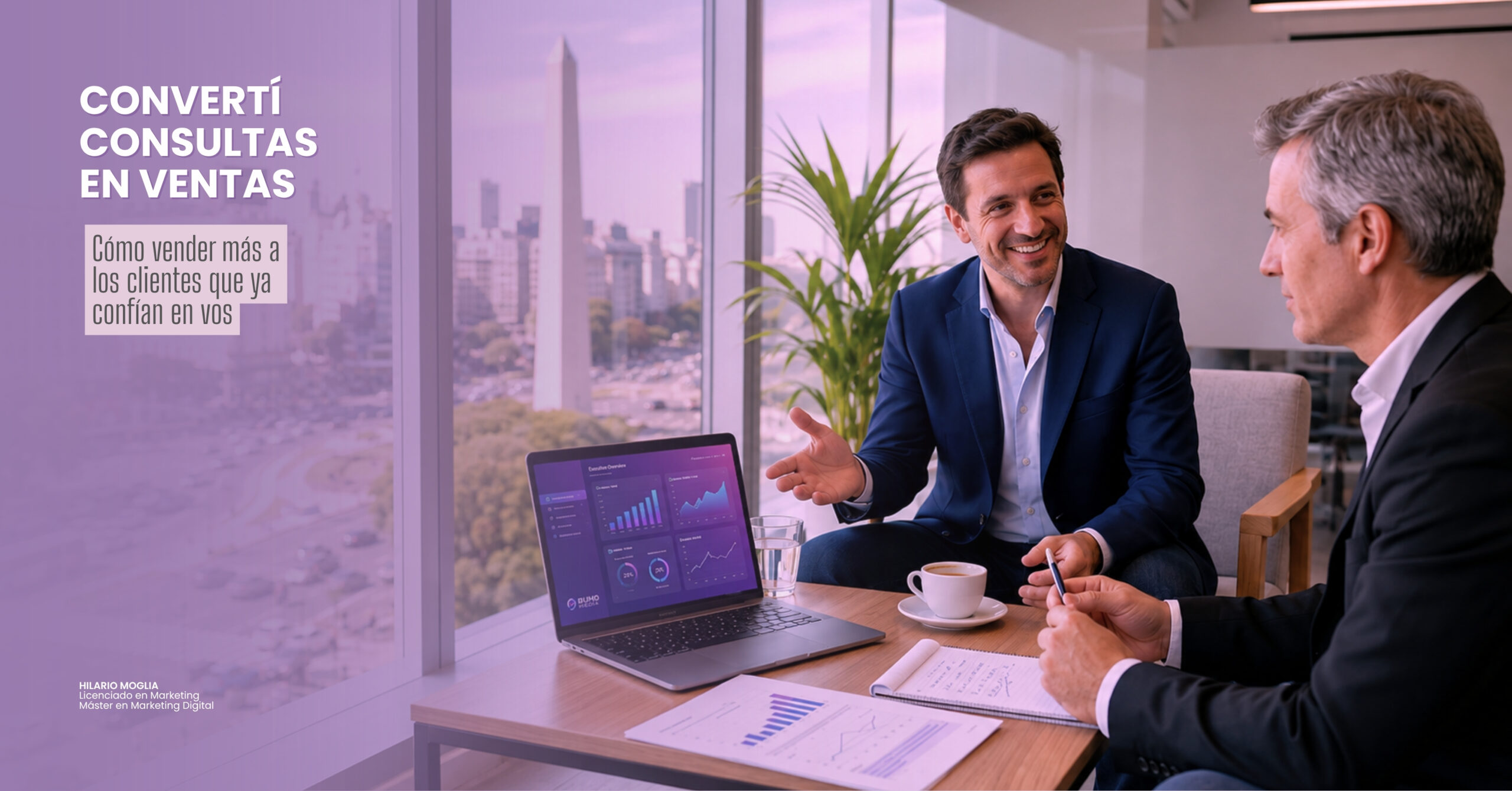 Dos personas conversando sobre estrategia comercial y valor de un producto en una reunión de negocios